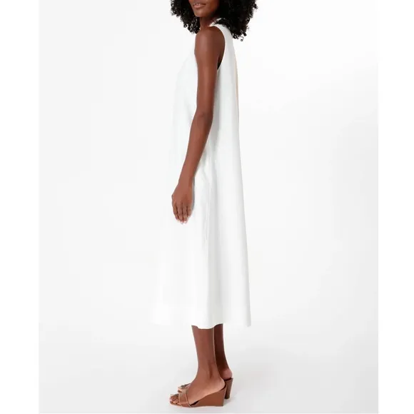 POMANDER PLACE White and Tan Sallie Dress