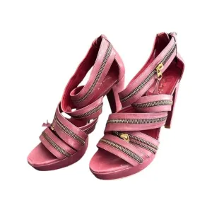 Pour la Victoire- VERO CUOIO Strappy  Platform Zipper Sandals Heels - Size 8  **
