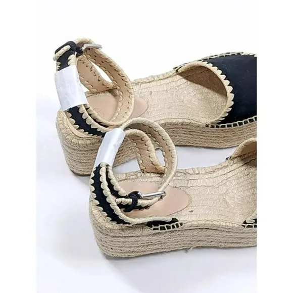 Pour La Victoire Women's Ria Suede &amp; Raffia Platform Sandals Size 6.5 MSRP $245