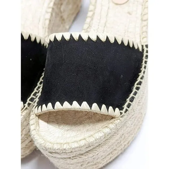 Pour La Victoire Women's Ria Suede &amp; Raffia Platform Sandals Size 6.5 MSRP $245