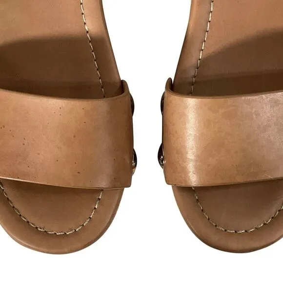 Prada Ankle Strap Platform Sandals in Brown Leather