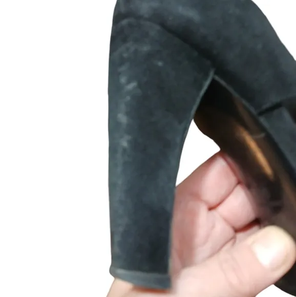 Prada Black Suede Heels Sandals Women's Size 8.5
