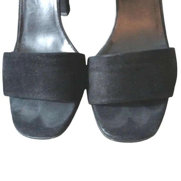 Prada Black Suede Heels Sandals Women's Size 8.5