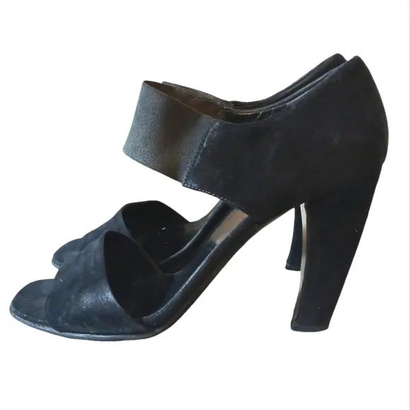 Prada Black Suede Heels Sandals Women's Size 8.5