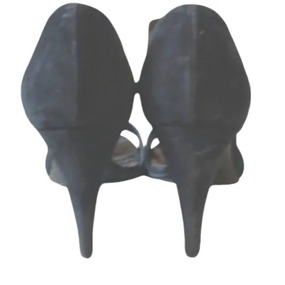 Prada Black Suede Heels Sandals Women's Size 8.5