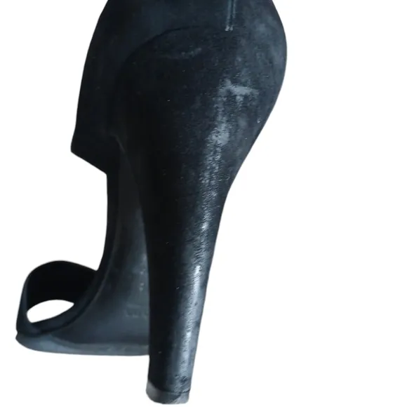 Prada Black Suede Heels Sandals Women's Size 8.5