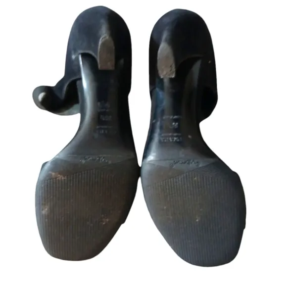 Prada Black Suede Heels Sandals Women's Size 8.5