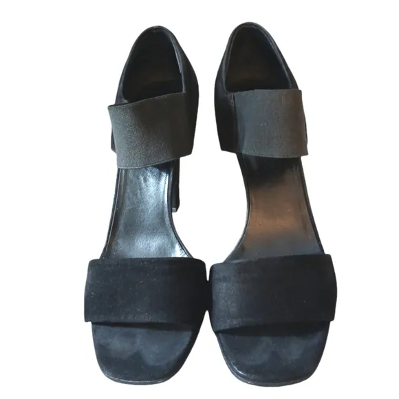 Prada Black Suede Heels Sandals Women's Size 8.5