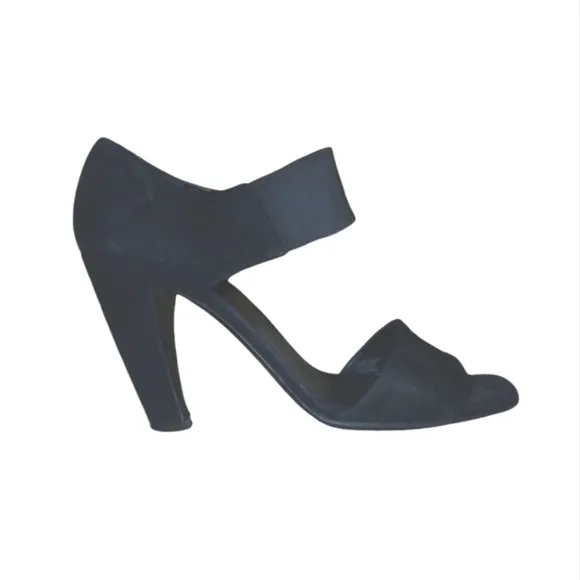 Prada Black Suede Heels Sandals Women's Size 8.5