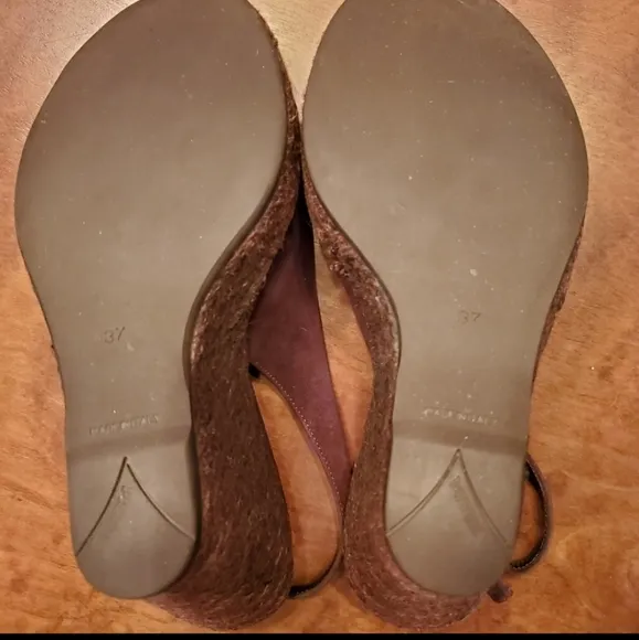 Prada Brown Suede Wedge Sandals