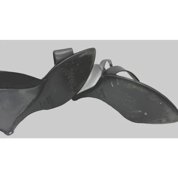 Prada Calzature Donna Heels Wedge Sandals Pumps Slingbacks Black Size 40/10