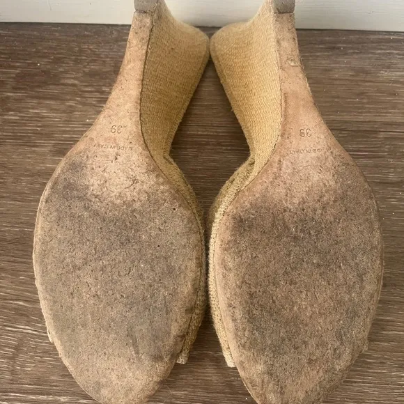 Prada Linen Vintage Wedge Mule Slides Sandals Amethyst Jewels Size 39 / 8.5