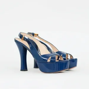 Prada Patent Leather Platform Sandals Heels