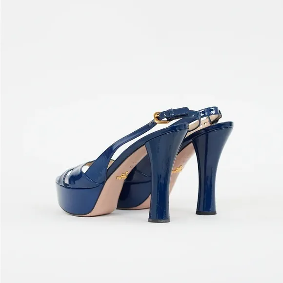 Prada Patent Leather Platform Sandals Heels