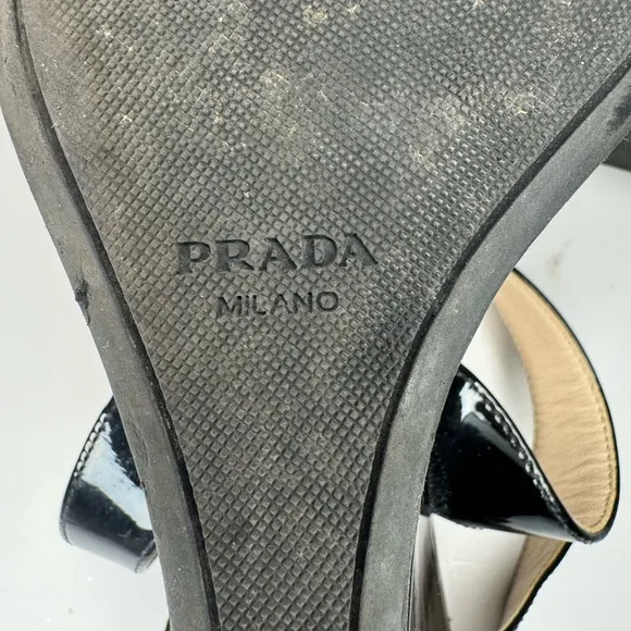 Prada patent leather wedge