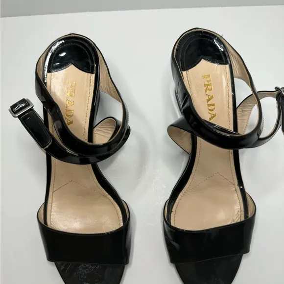 Prada patent leather wedge
