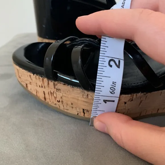 Prada Slingback Black Cork Wedge Sandals