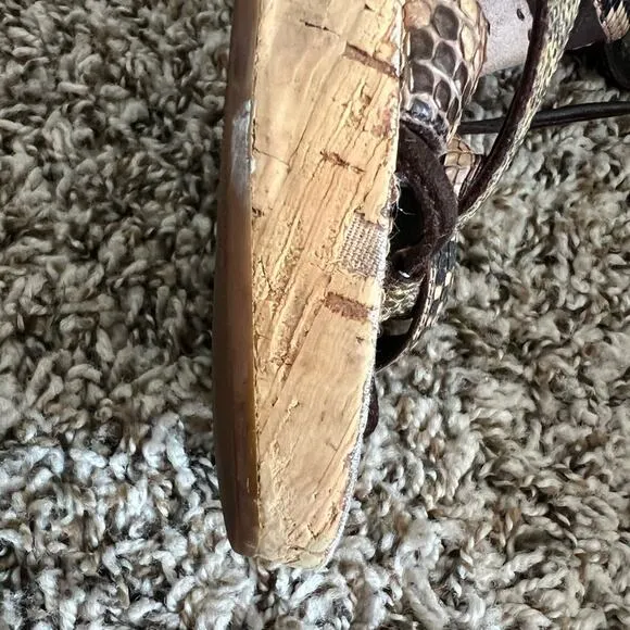 Prada Snake print strappy sandals cork wedge size 38.5 Chic Mob Wife