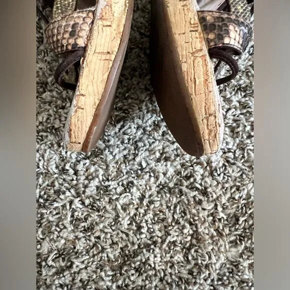 Prada Snake print strappy sandals cork wedge size 38.5 Chic Mob Wife