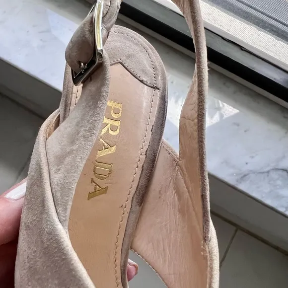 Prada Suede Ankle Strap platform Sandals - Size 5.5