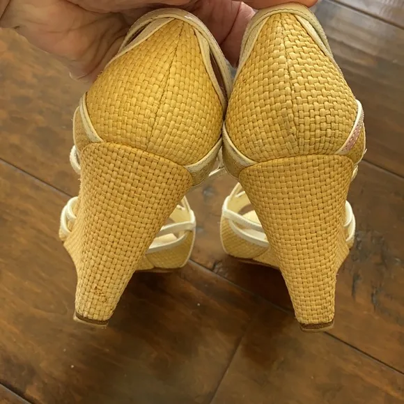 PRADA Wedge Sandals Straw / Raffia - Size 41