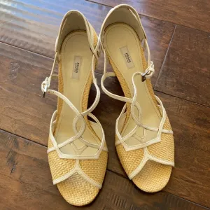 PRADA Wedge Sandals Straw / Raffia - Size 41