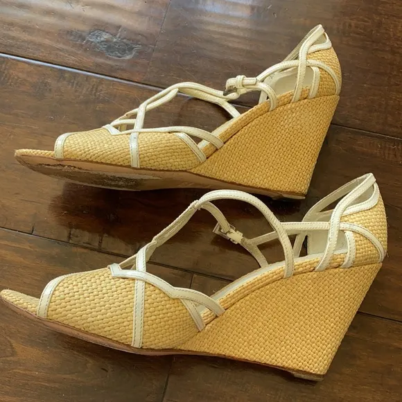 PRADA Wedge Sandals Straw / Raffia - Size 41