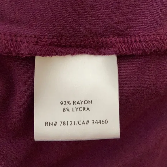 Price Drop! EILEEN FISHER Maroon Cowl Neck Short Sleeve Dress Women's Size S