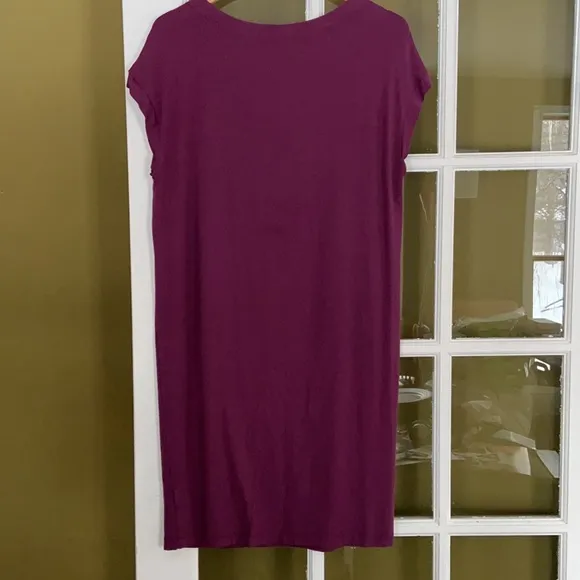 Price Drop! EILEEN FISHER Maroon Cowl Neck Short Sleeve Dress Women's Size S