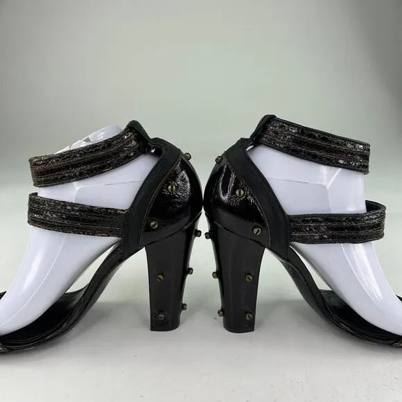 PROENZA SCHOULDER Ankle-Strap Double Buckle US 9.5 Black Heels Studs Sandals