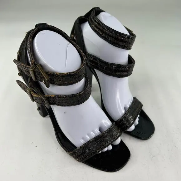 PROENZA SCHOULDER Ankle-Strap Double Buckle US 9.5 Black Heels Studs Sandals