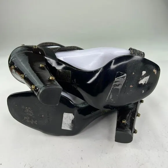 PROENZA SCHOULDER Ankle-Strap Double Buckle US 9.5 Black Heels Studs Sandals