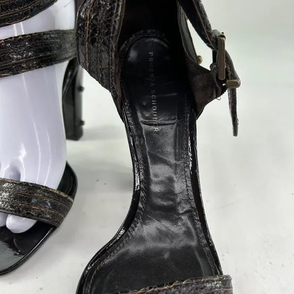 PROENZA SCHOULDER Ankle-Strap Double Buckle US 9.5 Black Heels Studs Sandals