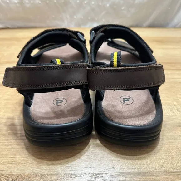 Propet Daytona Men's Adjustable 3 Strap Leather Sandals Brown NWOT
