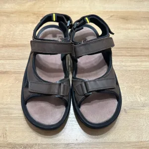 Propet Daytona Men's Adjustable 3 Strap Leather Sandals Brown NWOT
