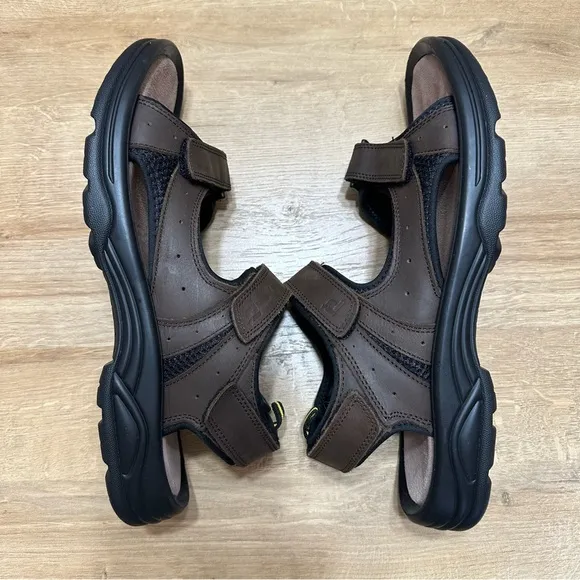 Propet Daytona Men's Adjustable 3 Strap Leather Sandals Brown NWOT