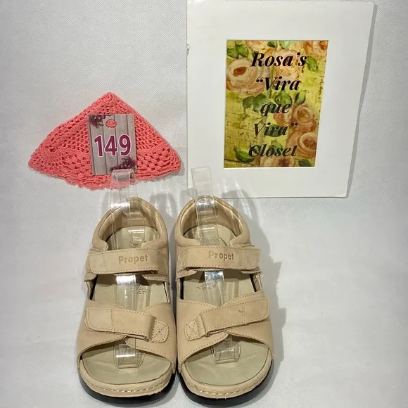Propet Pedic Walker Sandals Dusty Tan Nubuck NW/OT Adjustable Straps