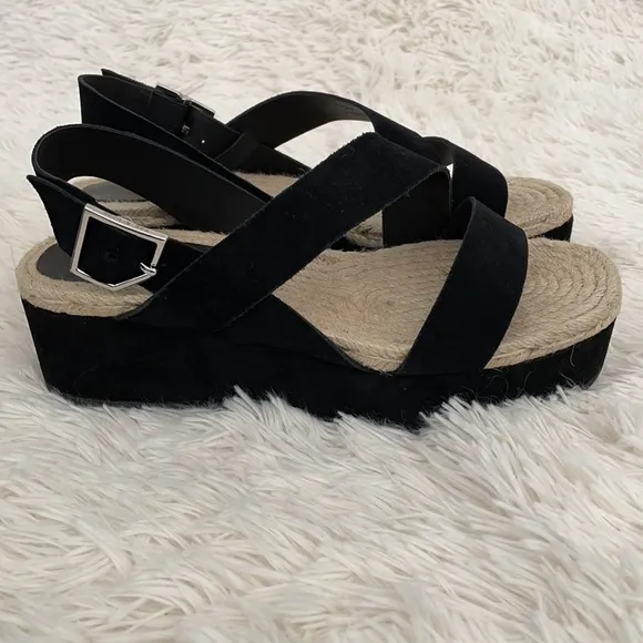 Rag &amp; Bone Black Suede Espadrille Sandals