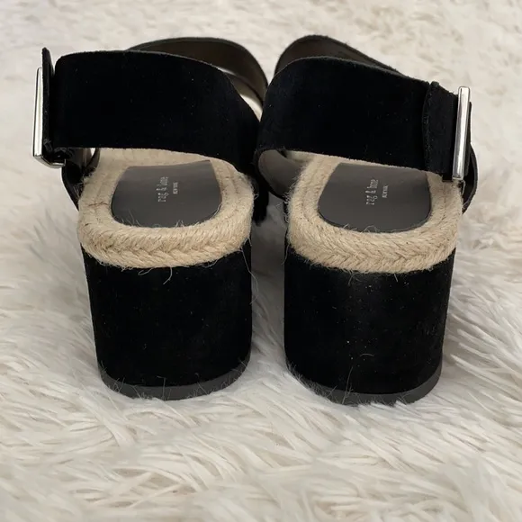 Rag &amp; Bone Black Suede Espadrille Sandals