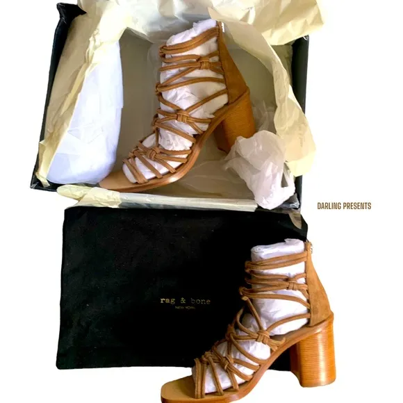 RAG &amp; BONE CAMILLE SUEDE SANDALS COLOR CAMEL SIZE 7