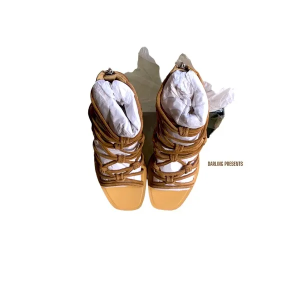 RAG &amp; BONE CAMILLE SUEDE SANDALS COLOR CAMEL SIZE 7