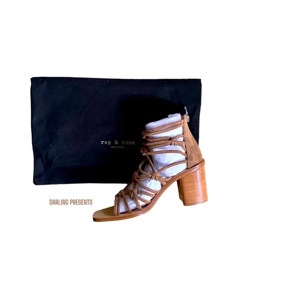 RAG &amp; BONE CAMILLE SUEDE SANDALS COLOR CAMEL SIZE 7