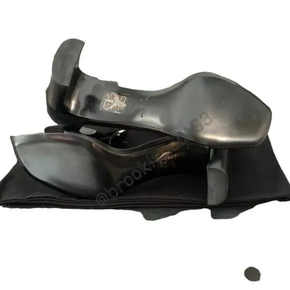 Rag &amp; Bone Ellis Sandals Heels Leather Suede Black 8