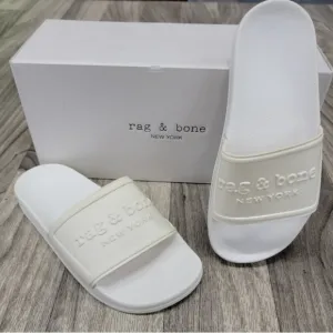 Rag &amp; Bone Ivory White Women's Pool Slide Sandals