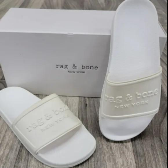 Rag &amp; Bone Ivory White Women's Pool Slide Sandals