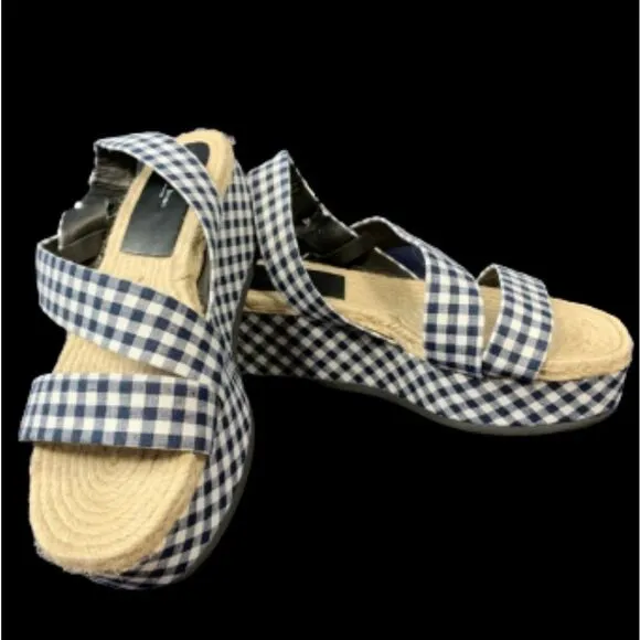✅️ Rag &amp; Bone Megan Gingham Platorm Sandals. NWOT.  No box