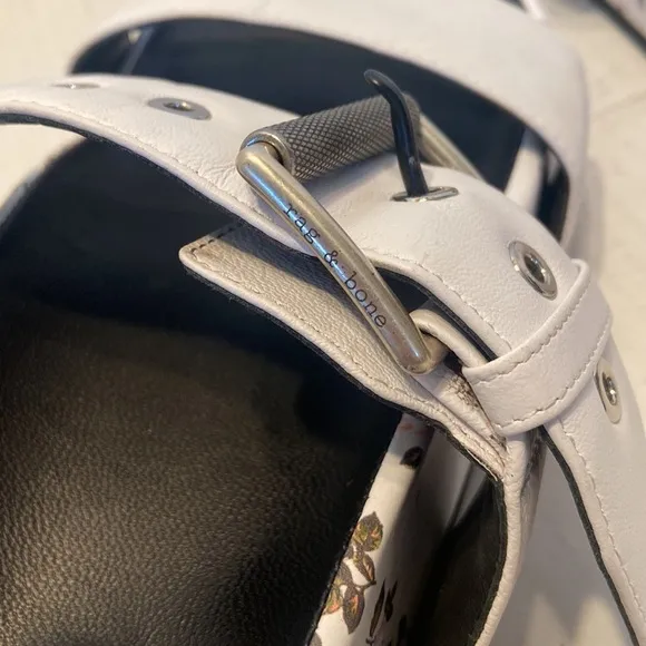 Rag &amp; Bone New York Slip On White Floral Platform Sandals Size 40