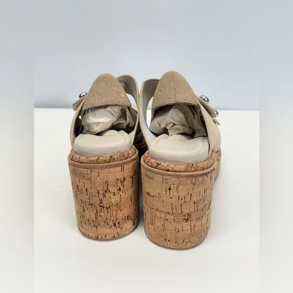 RAG &amp; BONE Stone Beige suede SOMMER cork platform sandals size 39.5/9.5US..