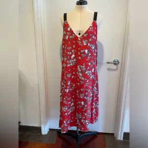 Rag &amp; Bone Zoe V-Neck Sleeveless Zoe Floral-Print Silk Dress Size L