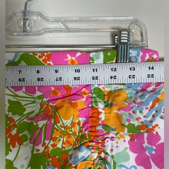 Rails Lara Multicolor “Day Garden” Ruched Mini Skirt Sz medRuffled Flouncy
